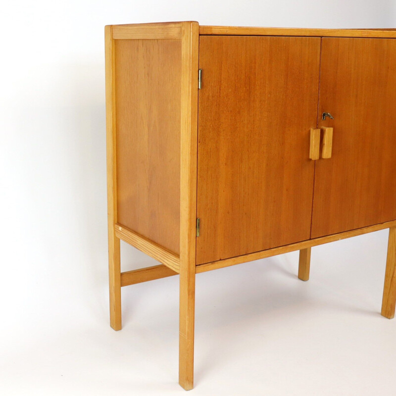 Vintage teak and pine highboard, Sweden 1960