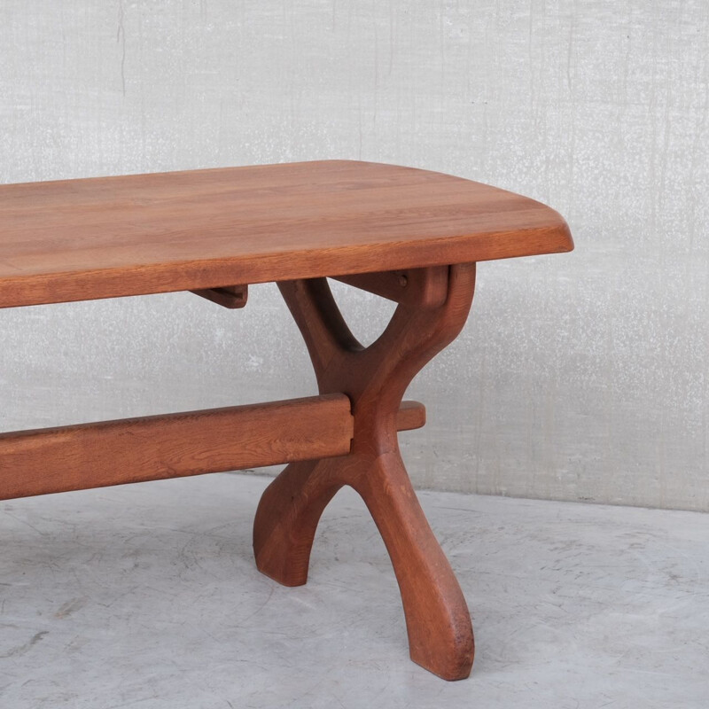 Table hollandaise brutaliste vintage en bois, 1970