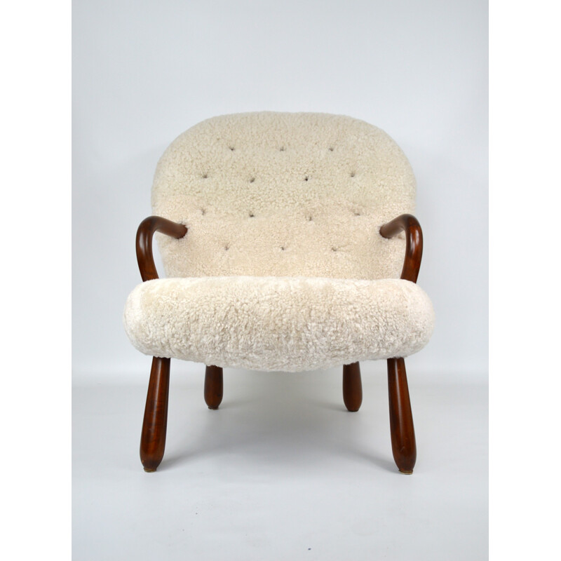 Re-upholstered Nordisk Staal "Clam" armchair, Philip ARCTANDER - 1940s FACTURE