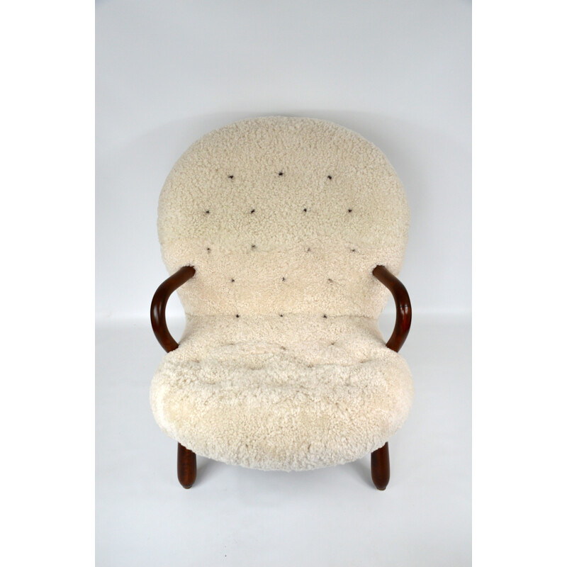 Re-upholstered Nordisk Staal "Clam" armchair, Philip ARCTANDER - 1940s FACTURE