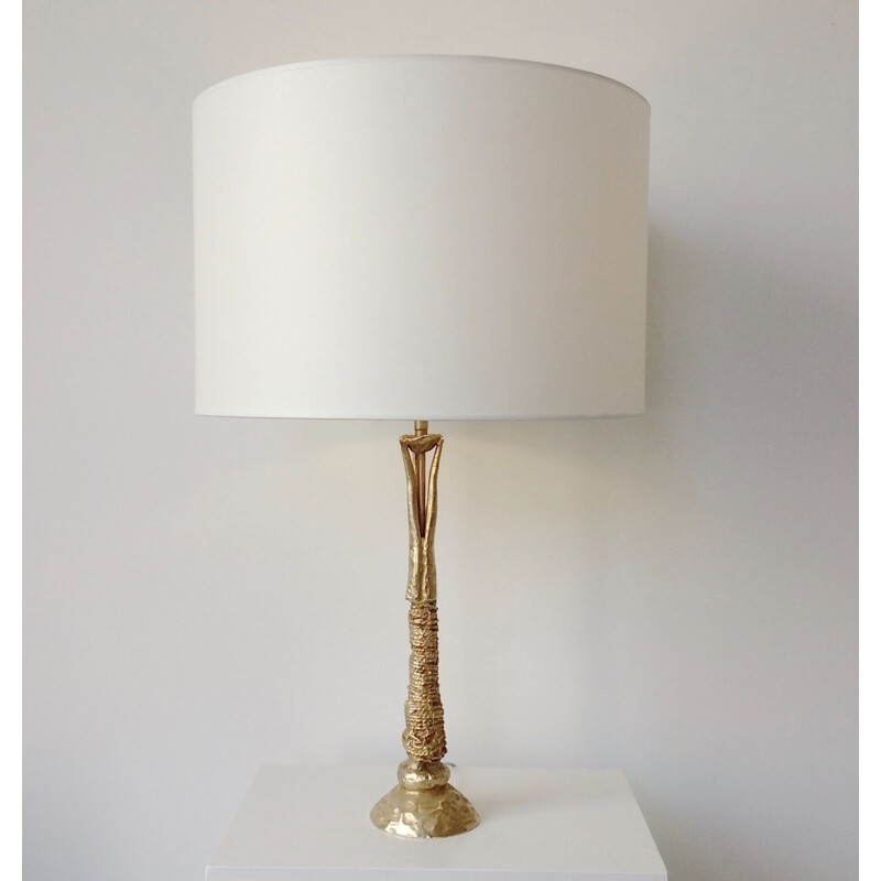 Vintage gilt bronze lamp by Pierre Casenove for Fondica, France 1990