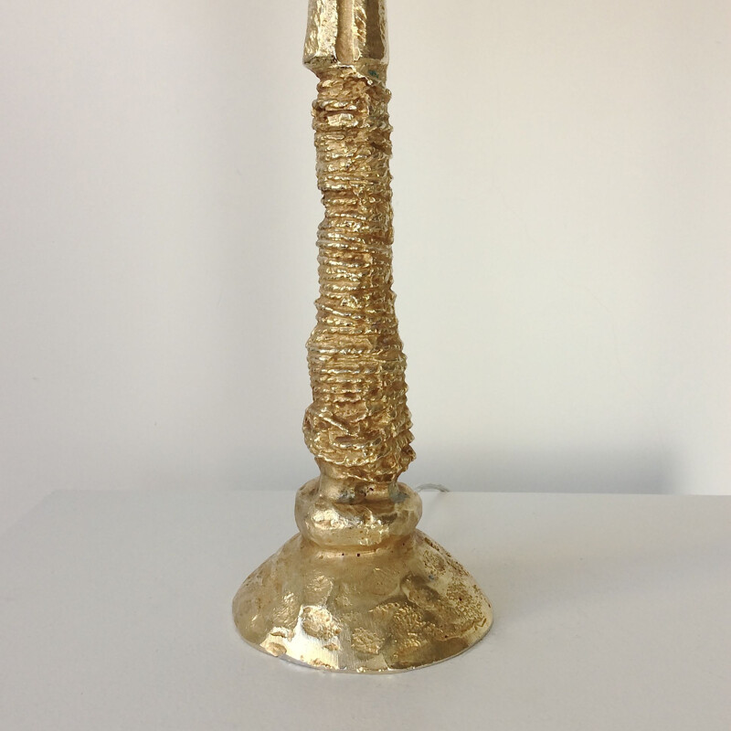 Lampe vintage en bronze doré par Pierre Casenove pour Fondica, France 1990