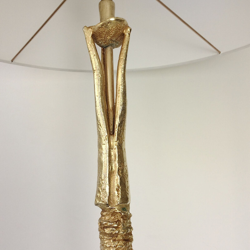 Vintage gilt bronze lamp by Pierre Casenove for Fondica, France 1990