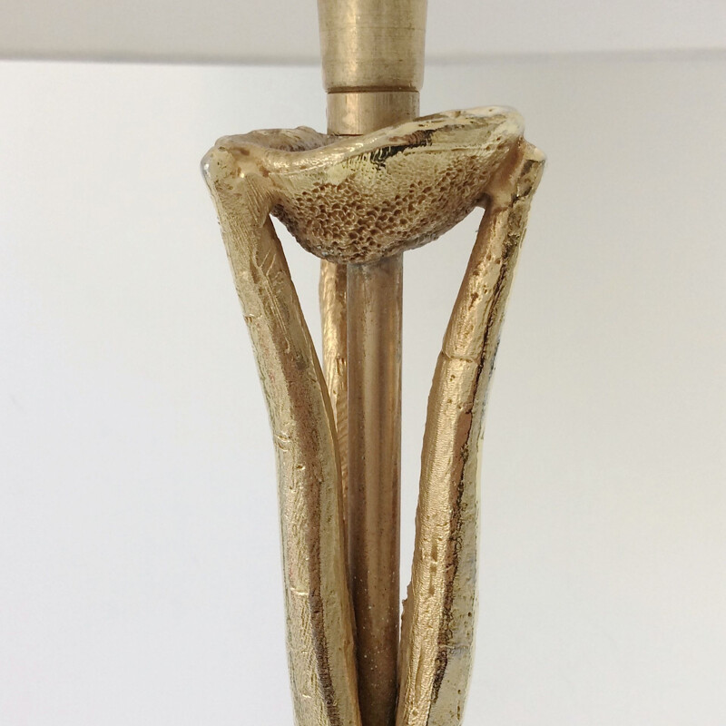 Lámpara vintage de bronce dorado de Pierre Casenove para Fondica, Francia 1990