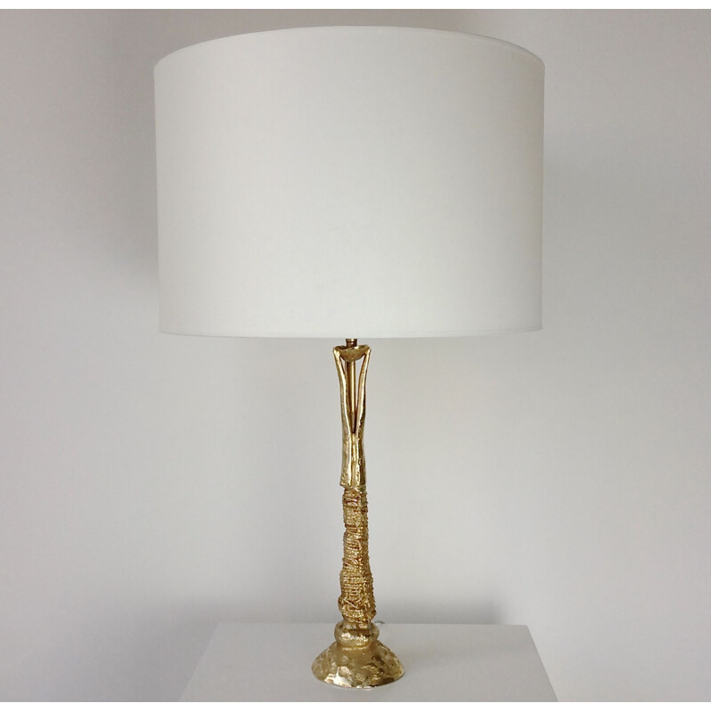 Vintage gilt bronze lamp by Pierre Casenove for Fondica, France 1990