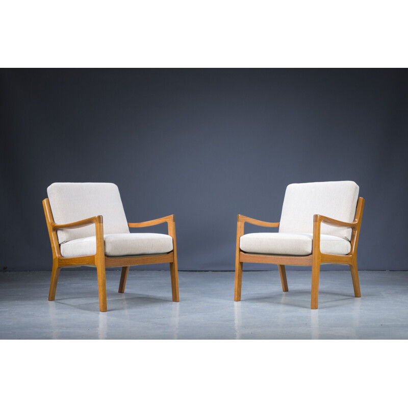 Pair of mid-century teak Senator armchairs by Ole Wanscher