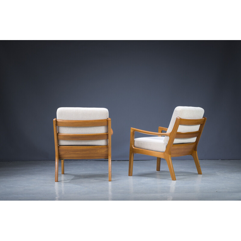 Pair of mid-century teak Senator armchairs by Ole Wanscher