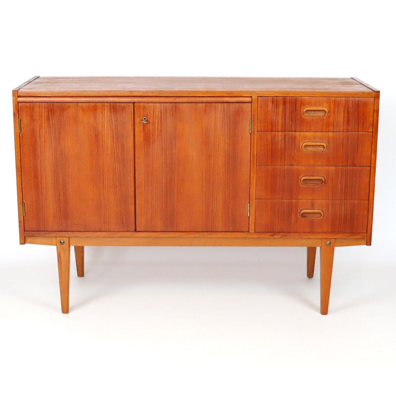 Vintage teak sideboard with four drawers, Sweden 1960