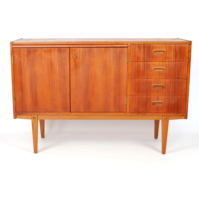 Vintage teak sideboard with four drawers, Sweden 1960