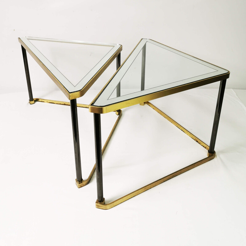 Vintage brass and glass coffee table, Germany 1960