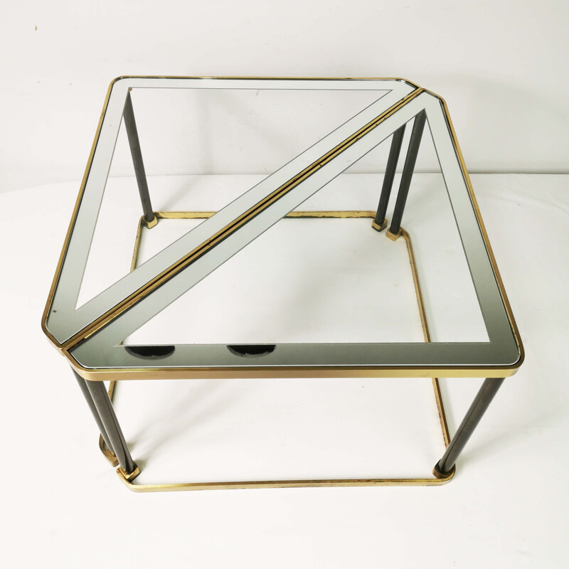 Vintage brass and glass coffee table, Germany 1960