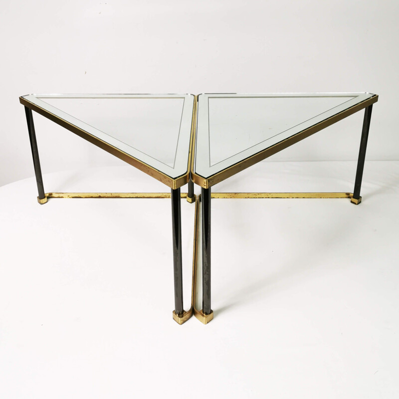 Vintage brass and glass coffee table, Germany 1960