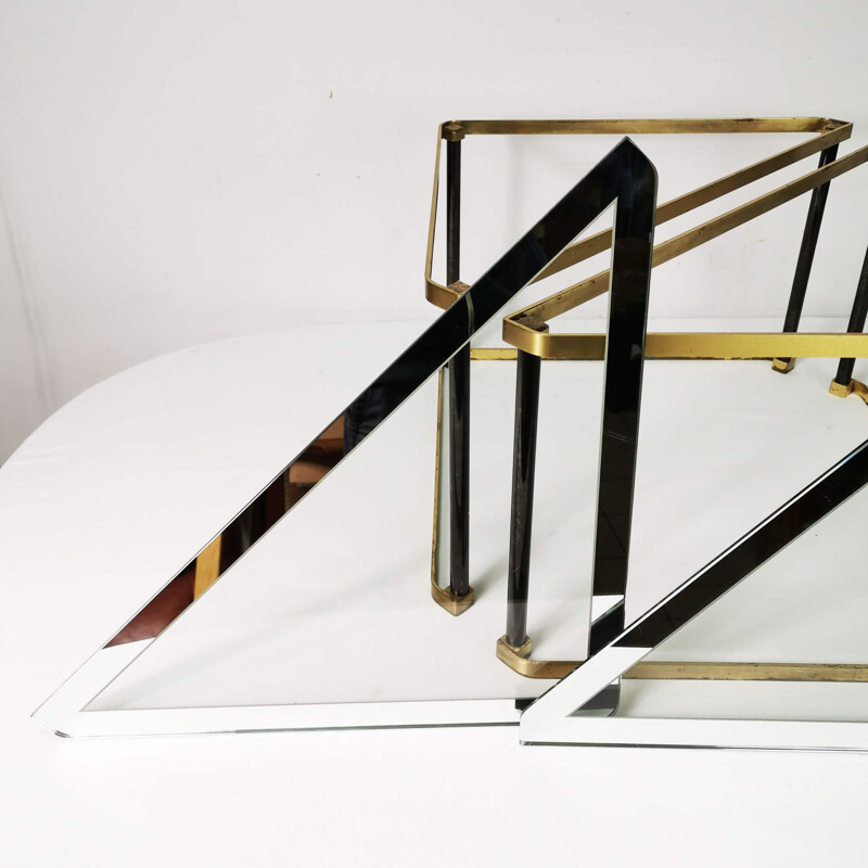 Vintage brass and glass coffee table, Germany 1960