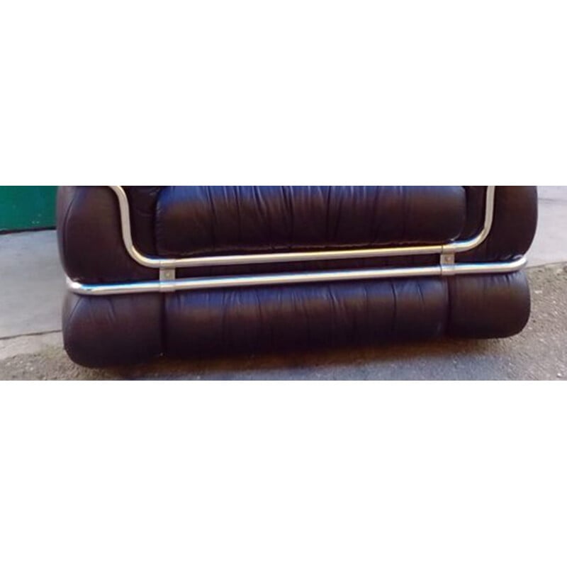 Mid century Italian armchair in leatherette - 1970s