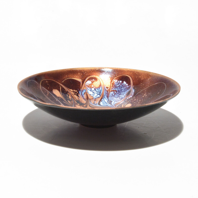 Vintage enameled copper bowl, Germany 1960