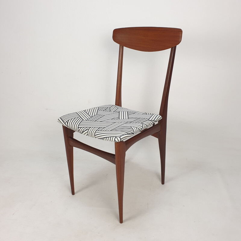 Set of 6 mid century Italian teak dining chairs, 1950s