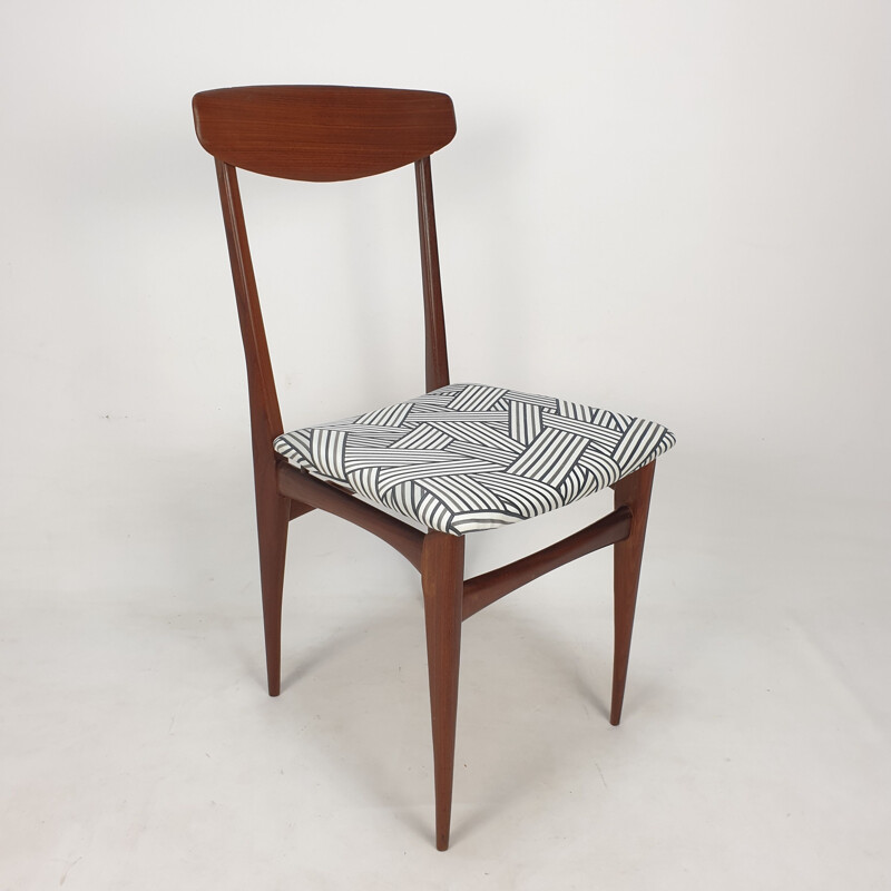 Set of 6 mid century Italian teak dining chairs, 1950s