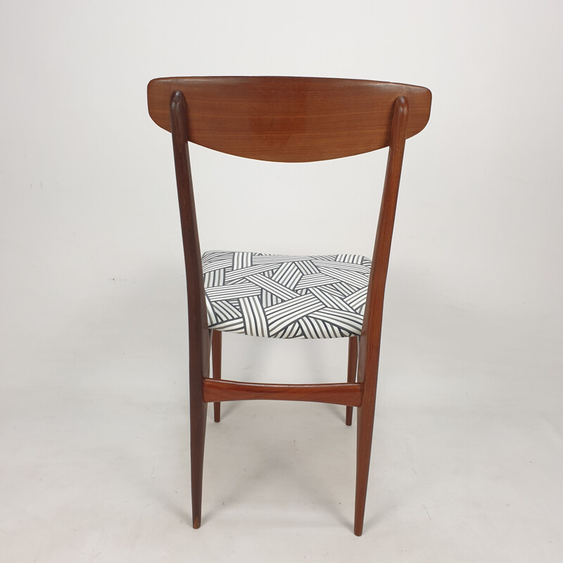 Set van 6 vintage Italiaanse teakhouten stoelen, 1950