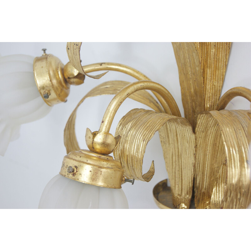 Vintage florentine wall lamp, 1970s