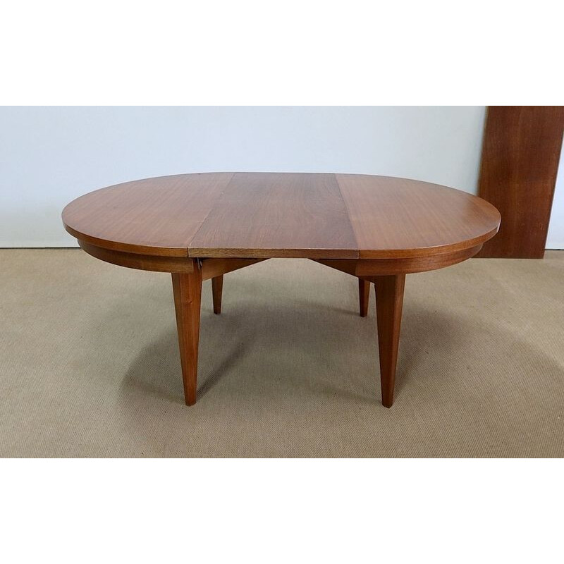 Vintage "rise and fall" solid mahogany table, 1970s