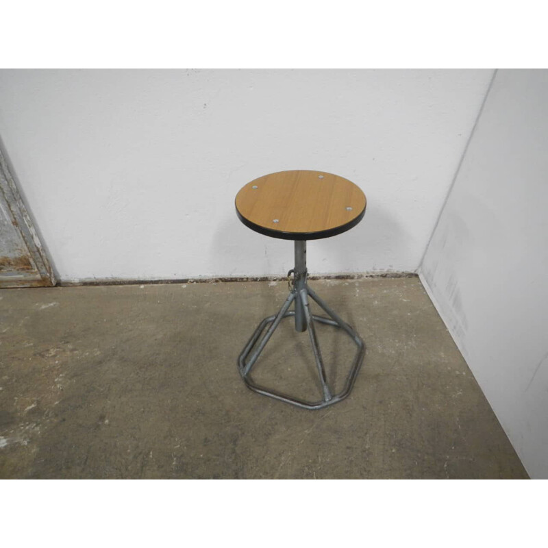 Vintage wood and formica workshop stool