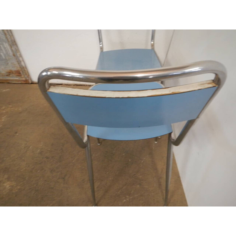 Pair of vintage chairs in blue formica
