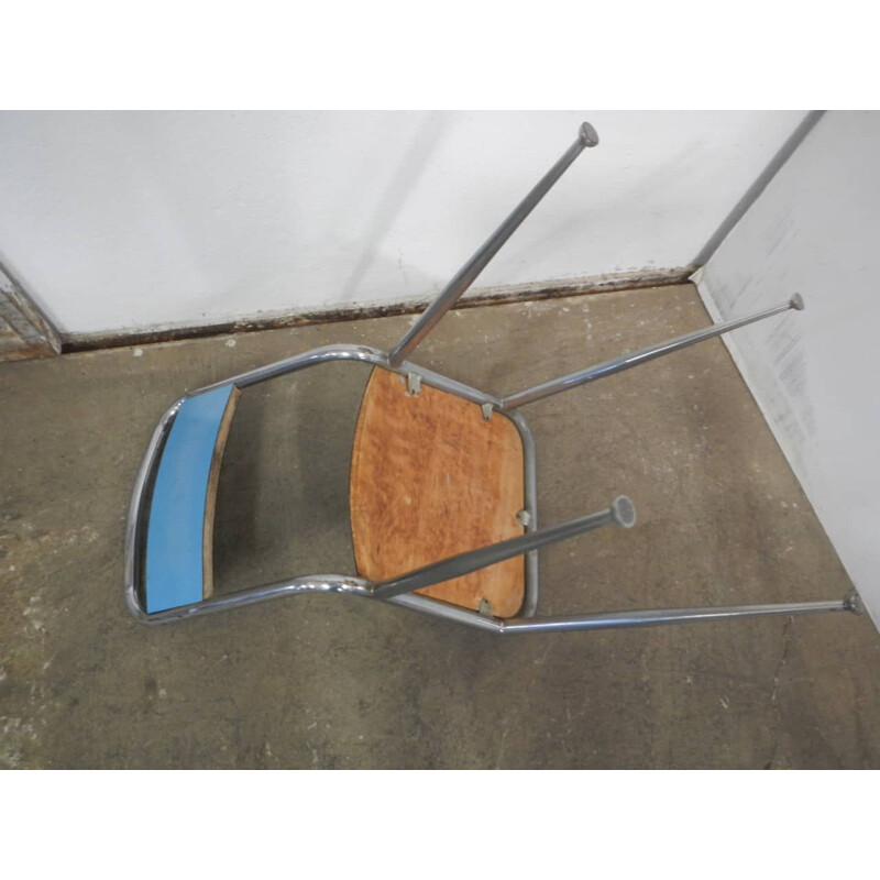 Pair of vintage chairs in blue formica