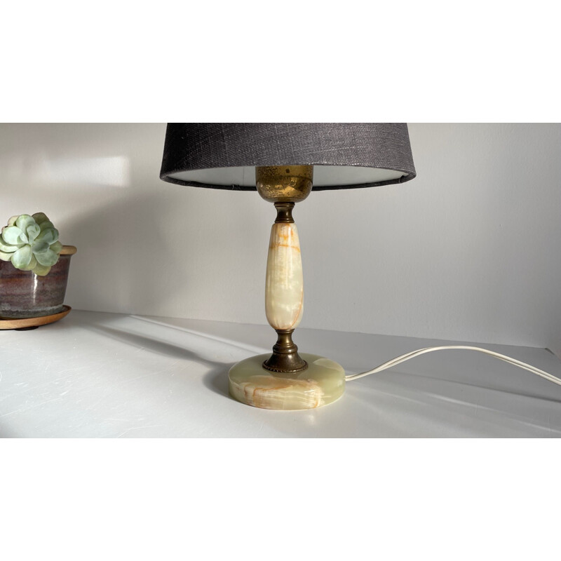 Lampe vintage en pierre d'onyx