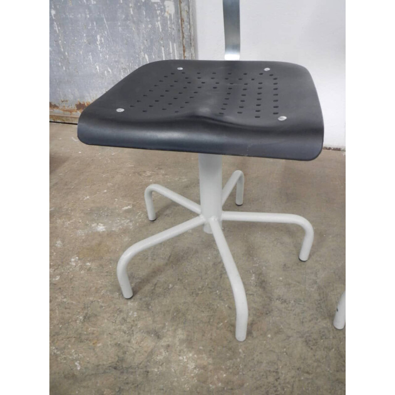 Pair of vintage plastic swivel stools