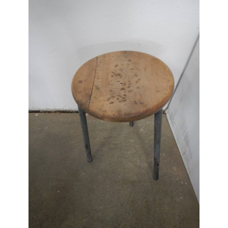 Pair of vintage wood stools