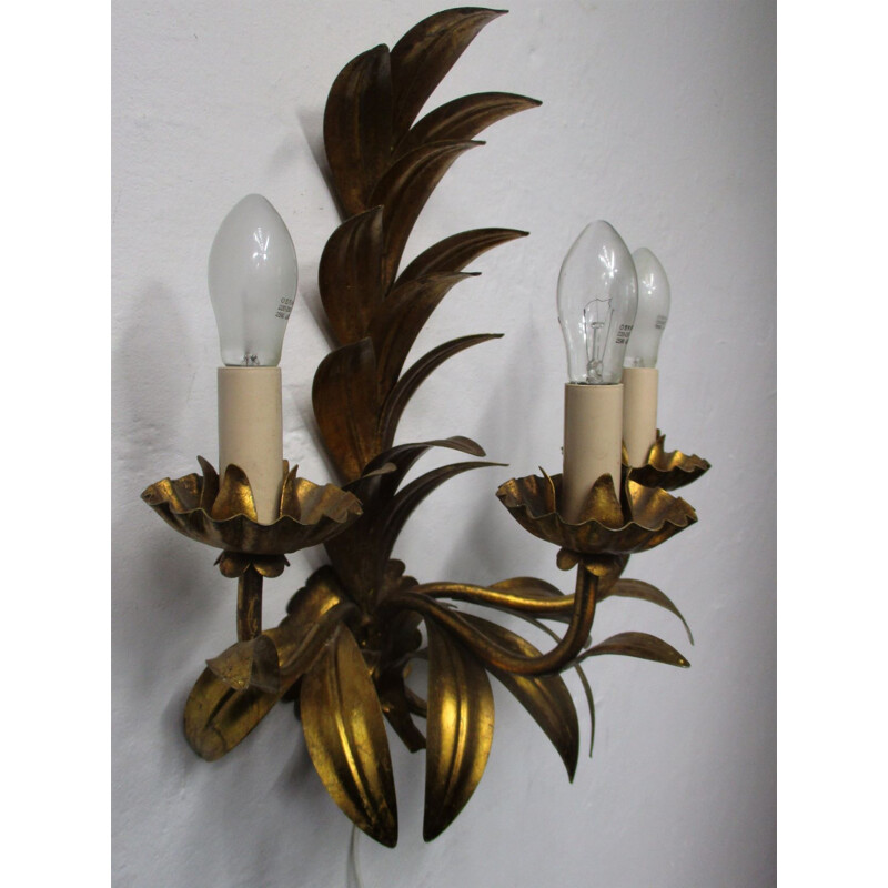 Vintage palm wall lamp, Italy 1960s