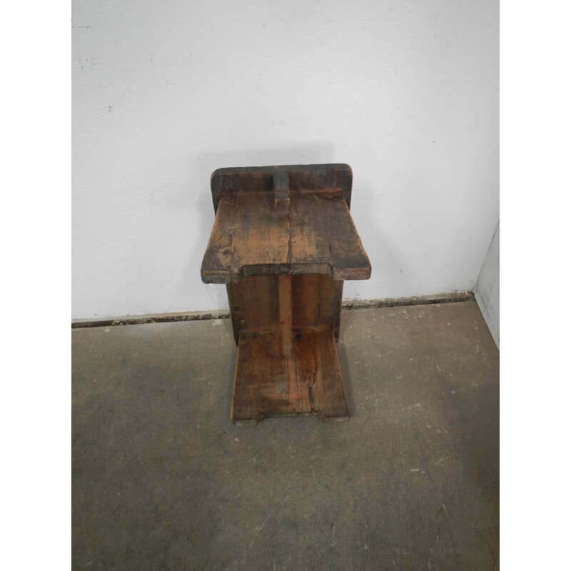 Vintage footrest in fir wood
