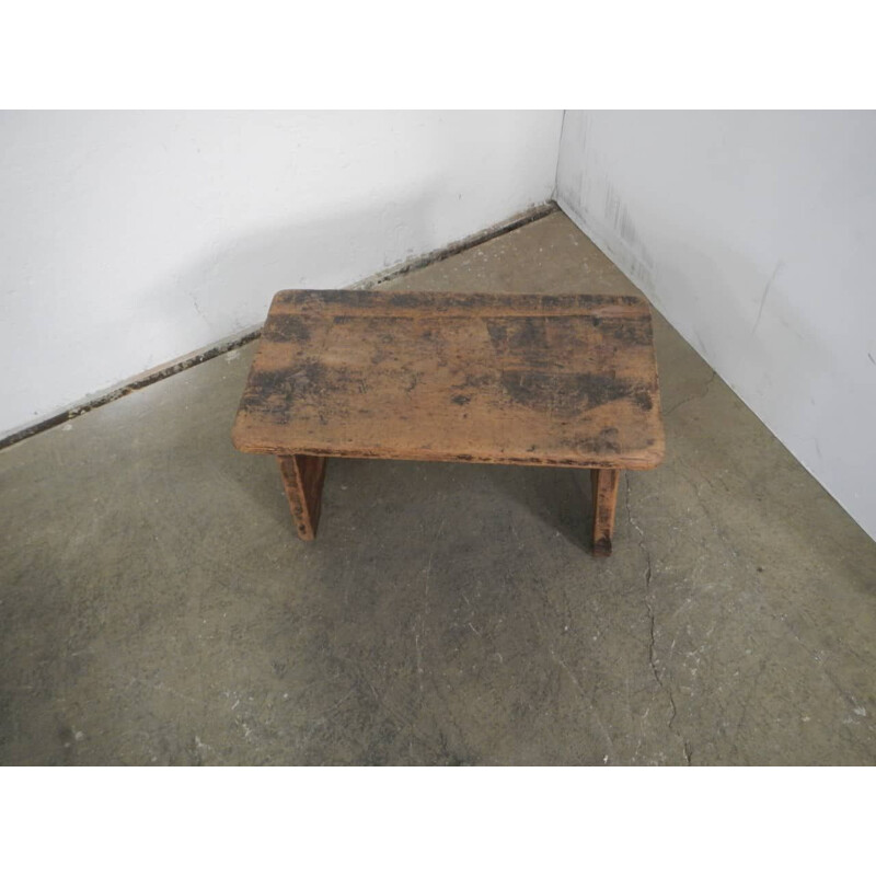 Vintage footrest in fir wood