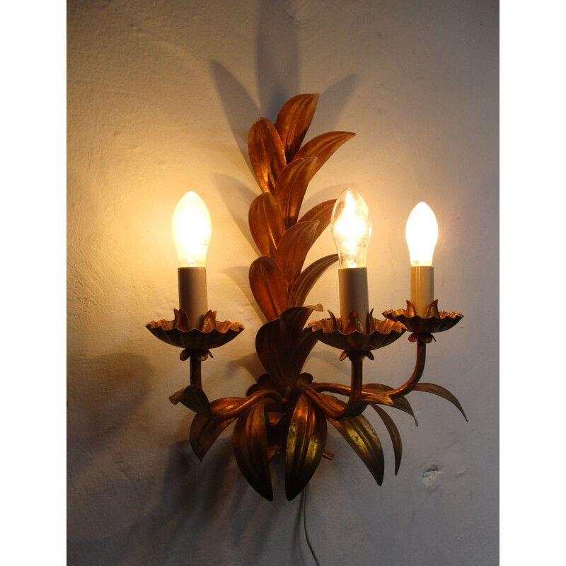 Vintage palm wall lamp, Italy 1960s