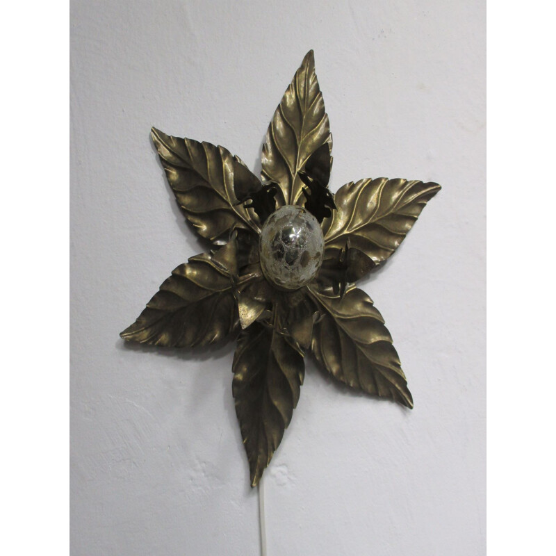 Vintage wall lamp in a form of floral rosette, Germany 1970s