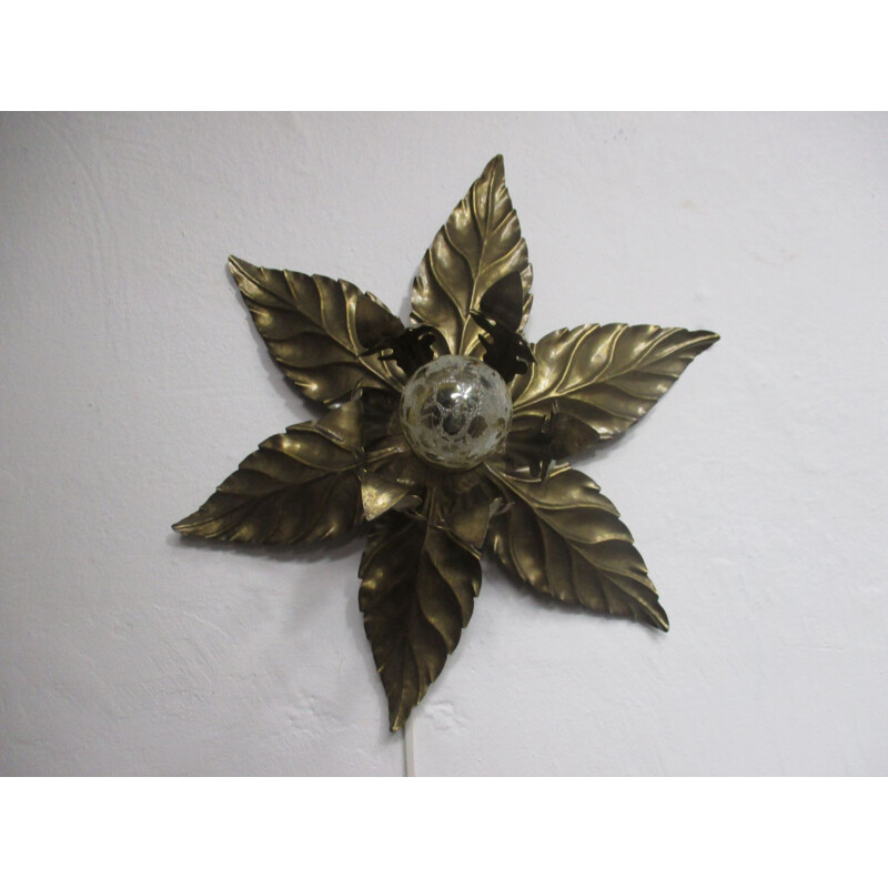 Vintage wall lamp in a form of floral rosette, Germany 1970s