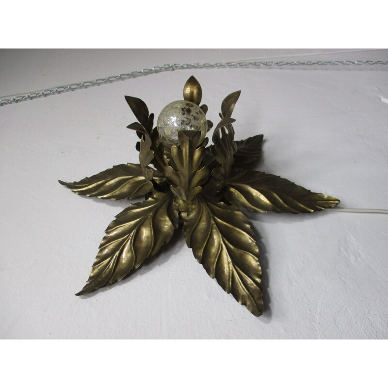 Vintage wall lamp in a form of floral rosette, Germany 1970s