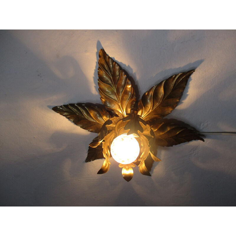 Vintage wall lamp in a form of floral rosette, Germany 1970s