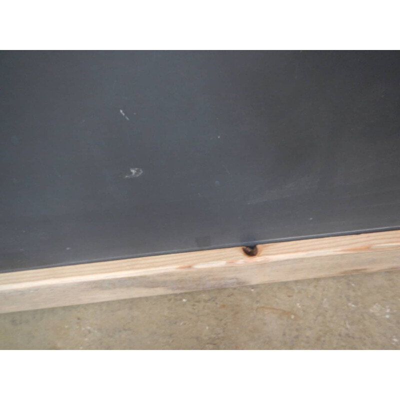 Vintage wall blackboard in fir wood and slate, 1970