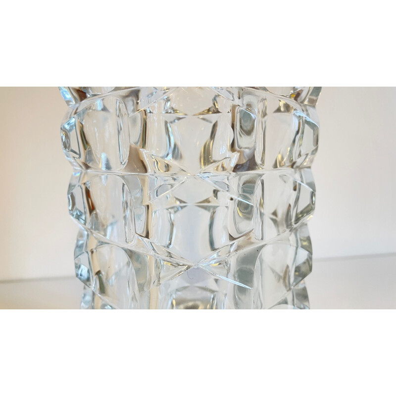 Vintage cast semi-crystal vase, 1950