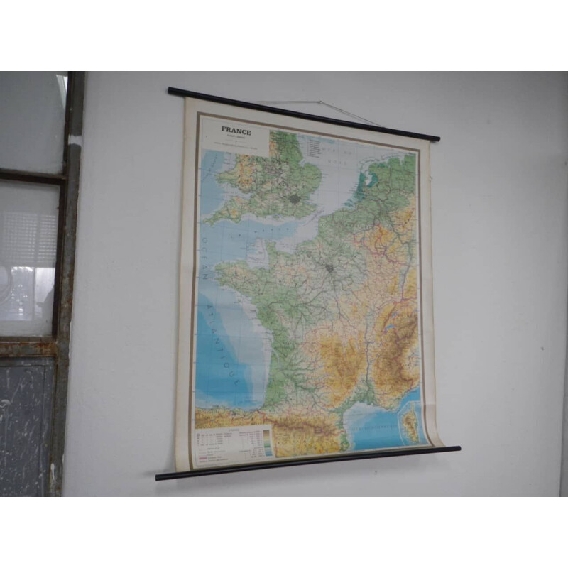 Carte géographique de la France vintage par Istituto Geografico De Agostini Novara, 1979