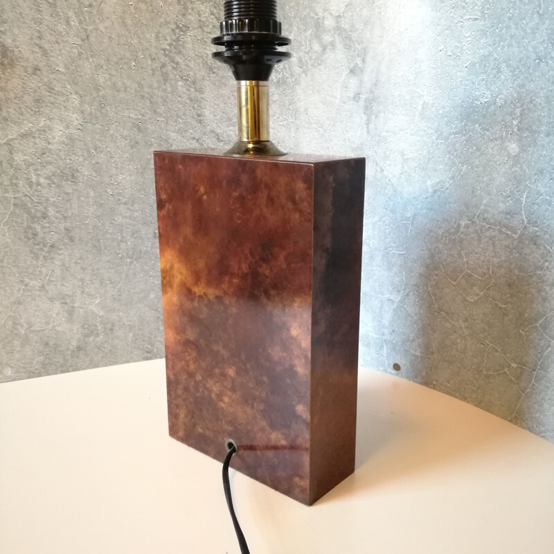 Vintage lamp stand in elmwood burr