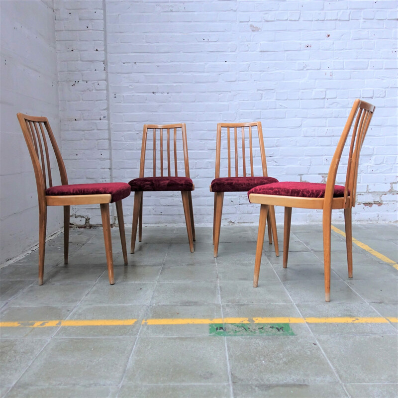 Set of 4 vintage chairs by Antonin Suman for Ton, Czechoslovakia 1960