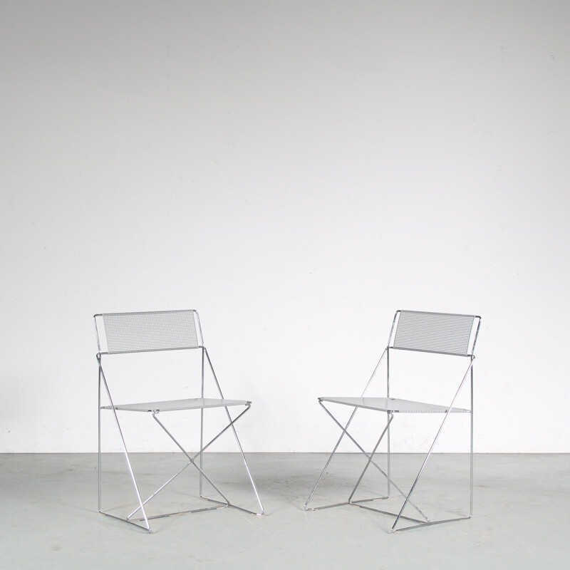Pair of vintage "X-Line" chairs by Niels Jorgen Haugesen for Hybodan, Denmark 1980s