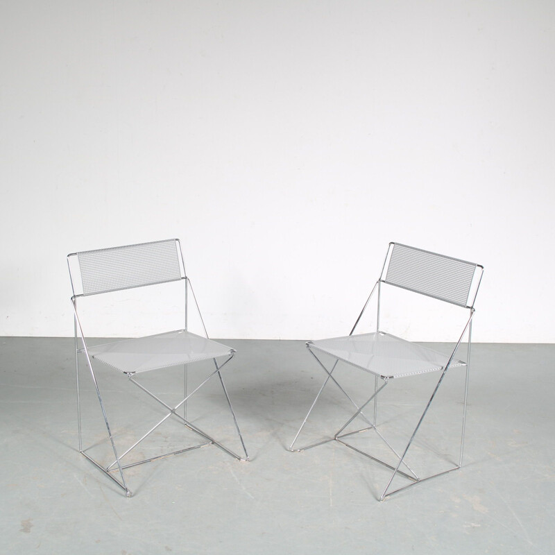 Paire de chaises vintage "X-Line" par Niels Jorgen Haugesen pour Hybodan, Danemark 1980