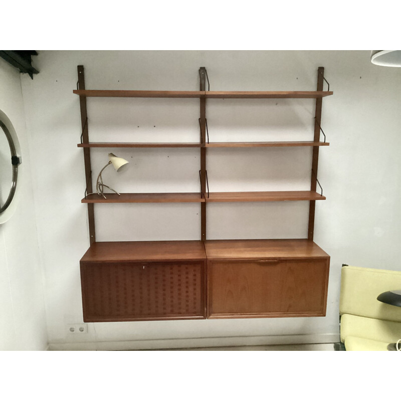 Vintage wooden wall unit by Poul Cadovius