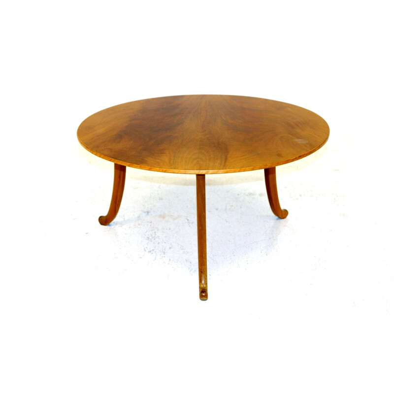 Table basse vintage en noyer, Suède 1960