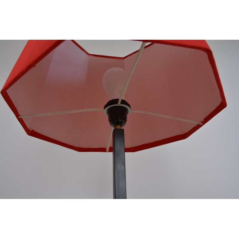 Lampadaire vintage en métal laqué noir, 1950