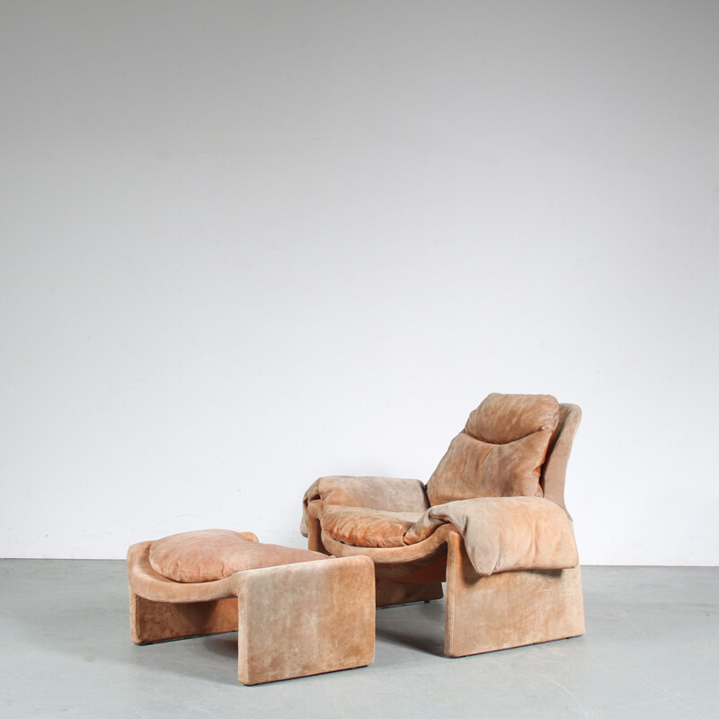 Sillón de época "Propuestas" con otomana de Vittorio Introini para Saporiti, Italia 1970