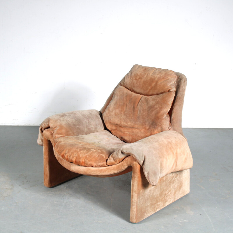 Vintage armchair with ottoman "Proposals" by Vittorio Introini for Saporiti, Italy 1970s